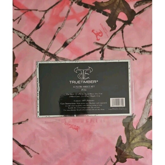 True Timber Luxury PINK CAMO FULL SIZE SHEET SET Bedding - Very Pretty & Soft - Picture 3 of 4